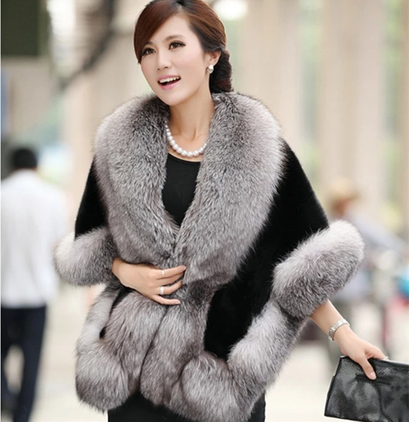 white faux fur shoulder wrap