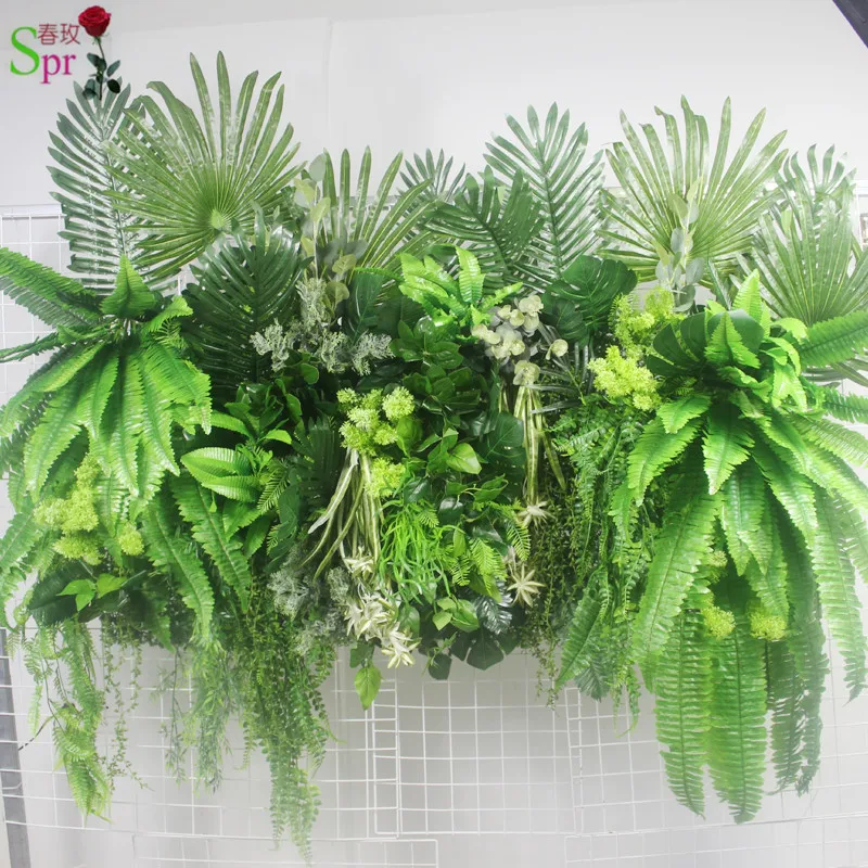 

SPR Free Shipping foliage green flower wall (only material)wedding backdrop artificial flower row arch decorative flore