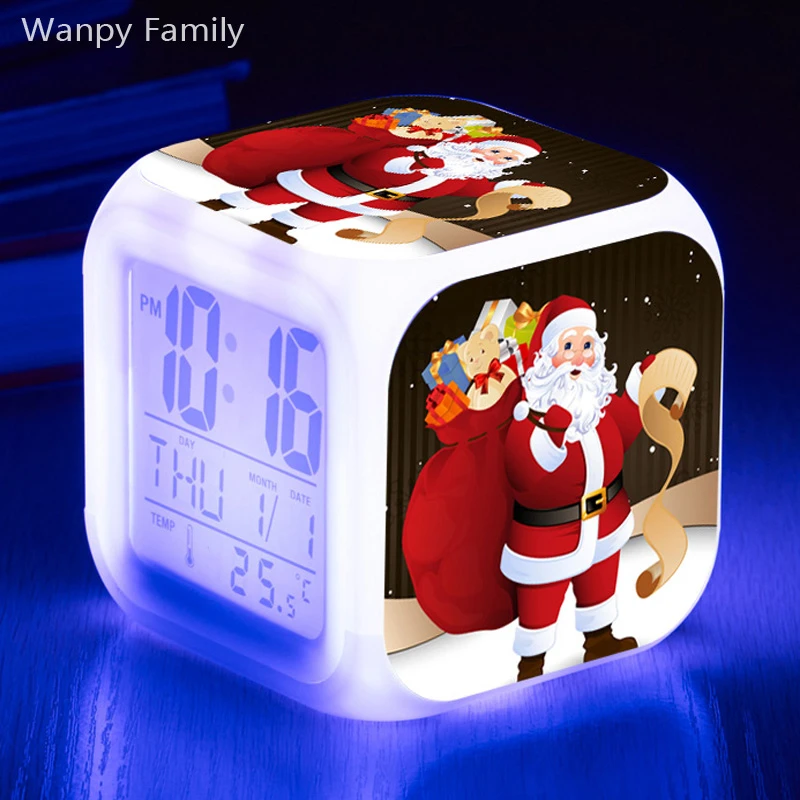 Corredor ambición Gángster Reloj despertador Digital multifunción para niños, Despertador con 7  colores cambiantes, regalos de Navidad, Papá Noel, Feliz Navidad|Relojes  despertadores| - AliExpress