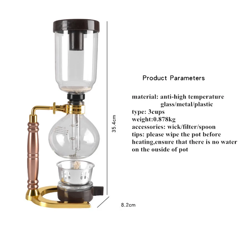 Японский стиль сифон кофеварка чай сифон горшок вакуумная Кофеварка тип стекла кофе машина фильтр kahve makinas 3cup