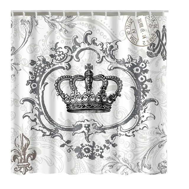 Us 12 06 15 Off Luxurysmart Retro Royal Crown White Fabric Bathroom Shower Curtain Liner W Hooks Polyester Waterproof In Us 12 06 15 Off Luxurysmart Retro Royal Crown White Fabric Bathroom Shower Curtain Liner W Hooks Polyester Waterproof In