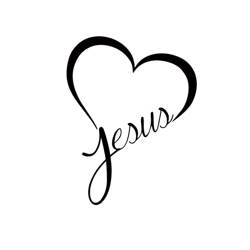 JESUS HEART Vinyl Decal Sticker Car Window Wall Bumper God Love Christ Bible