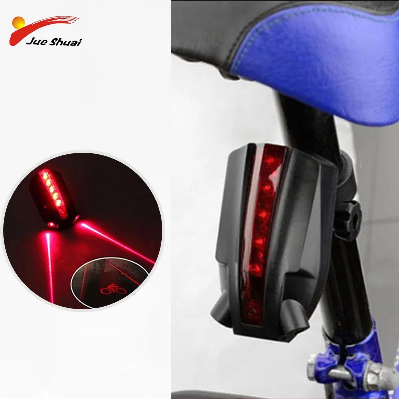 2 Laser Beams Bicycle Flashlight 5 Super Bright Led Indicators With