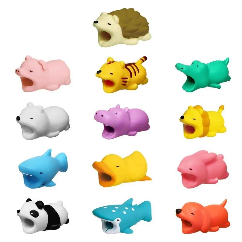 

Lovely Cartoon Charger Cable Organizer Protective Case Saver Accessory Winder Cute Animal Doll Model Funny For iPhone Samsung