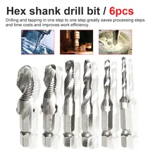 Best Price 6pcs 1/4" Hex Shank Drill Bit HSS Screw Drill Bits Hss Taps Countersink Set HSS Metric Composite Tap Drills M3 M4 M5 M6 M8 M10 Best Price 6pcs 1/4" Hex Shank Drill Bit HSS Screw Drill Bits Hss Taps Countersink Set HSS Metric Composite Tap Drills M3 M4 M5 M6 M8 M10