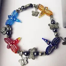 На заказ, ручная работа, муранское стекло, фигурка стрекозы, креативный стеклянный браслет, аксессуары, ювелирные изделия, день рождения, вечеринка, милый, высококачественный подарок