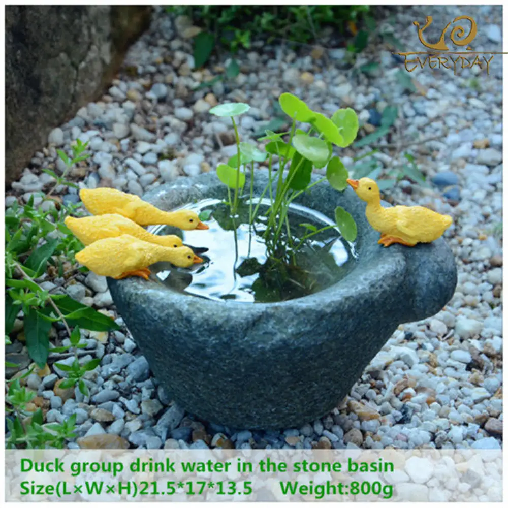 ED original quality design big size decorative flowerpot fairy garden creative modern style stone shape duck home/garden decor 