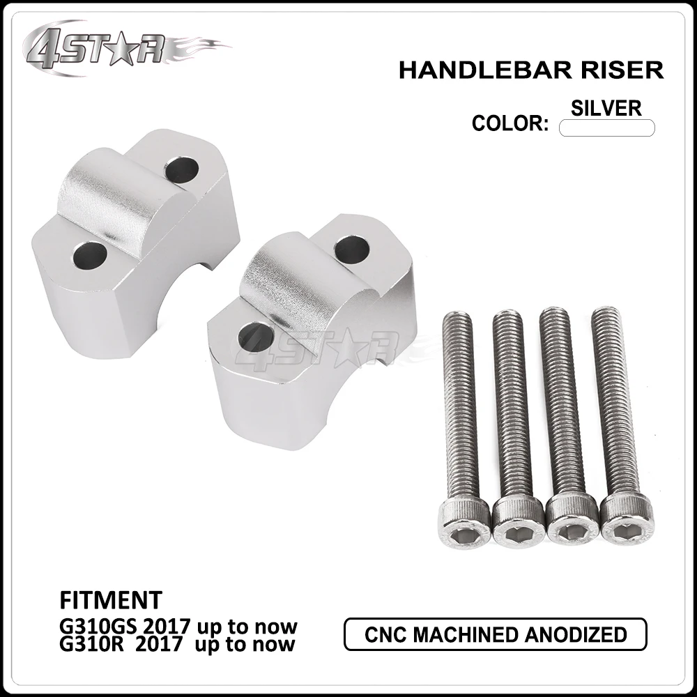 Мотоцикл Серебряный CNC алюминиевый руль расширение Riser крепление подъемный зажим Чехол для BMW G310GS G310R