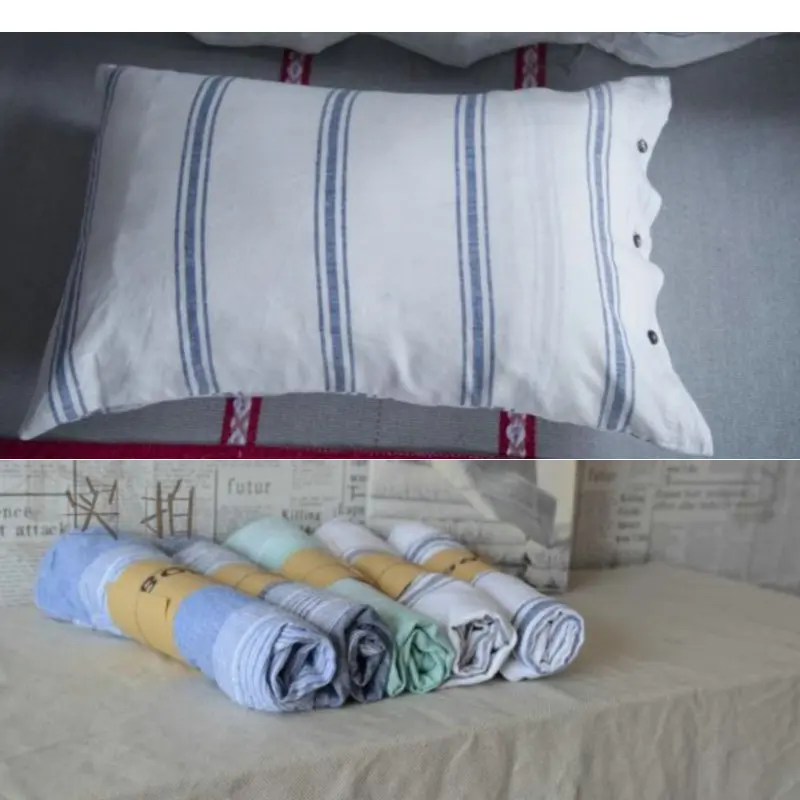 

Strip Style 100% Nature Linen Pillowcase Europea Linen Soft Washing Solid Pillow Cover Free Shipping