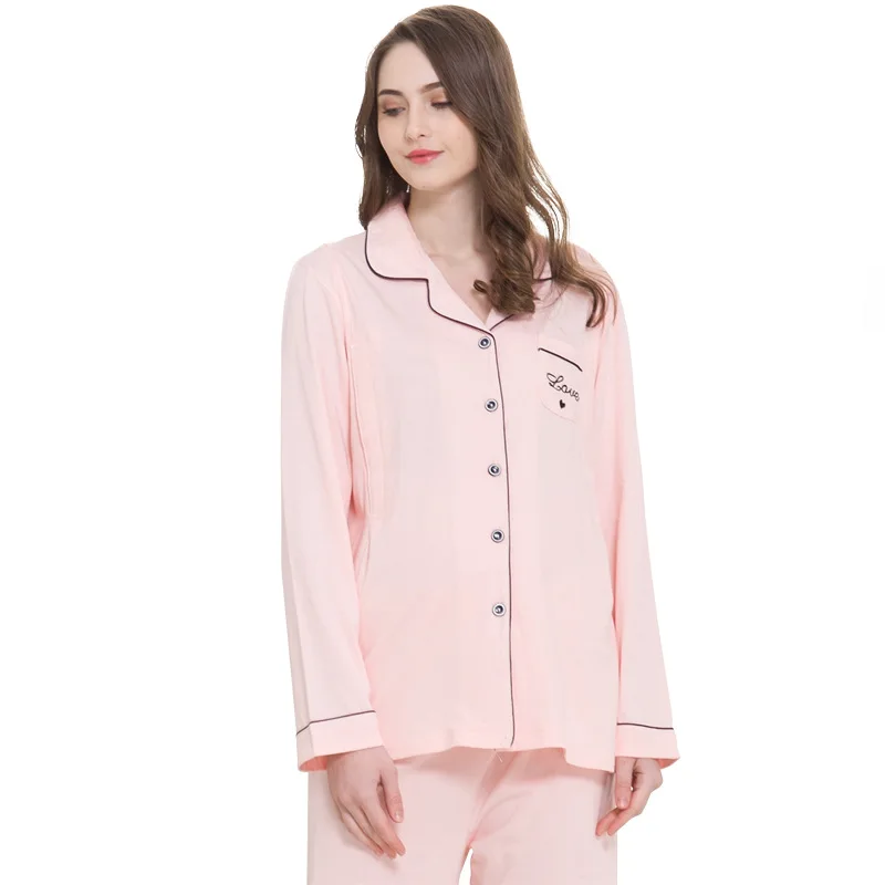 

Spring and autumn new maternity clothes lactation home clothes pj suit comfortable and generous