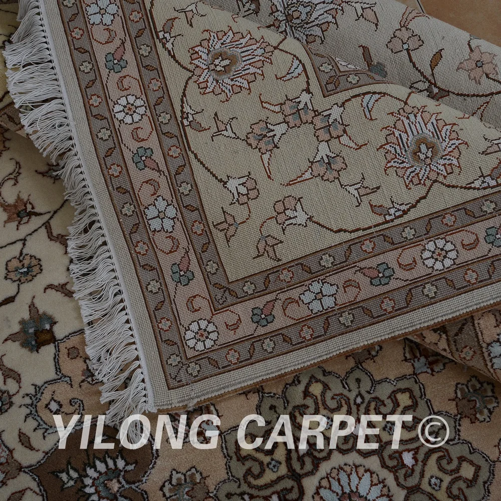 Yilong 8 'x 10' ручной работы ковры персидские бежевые изысканные шерстяные