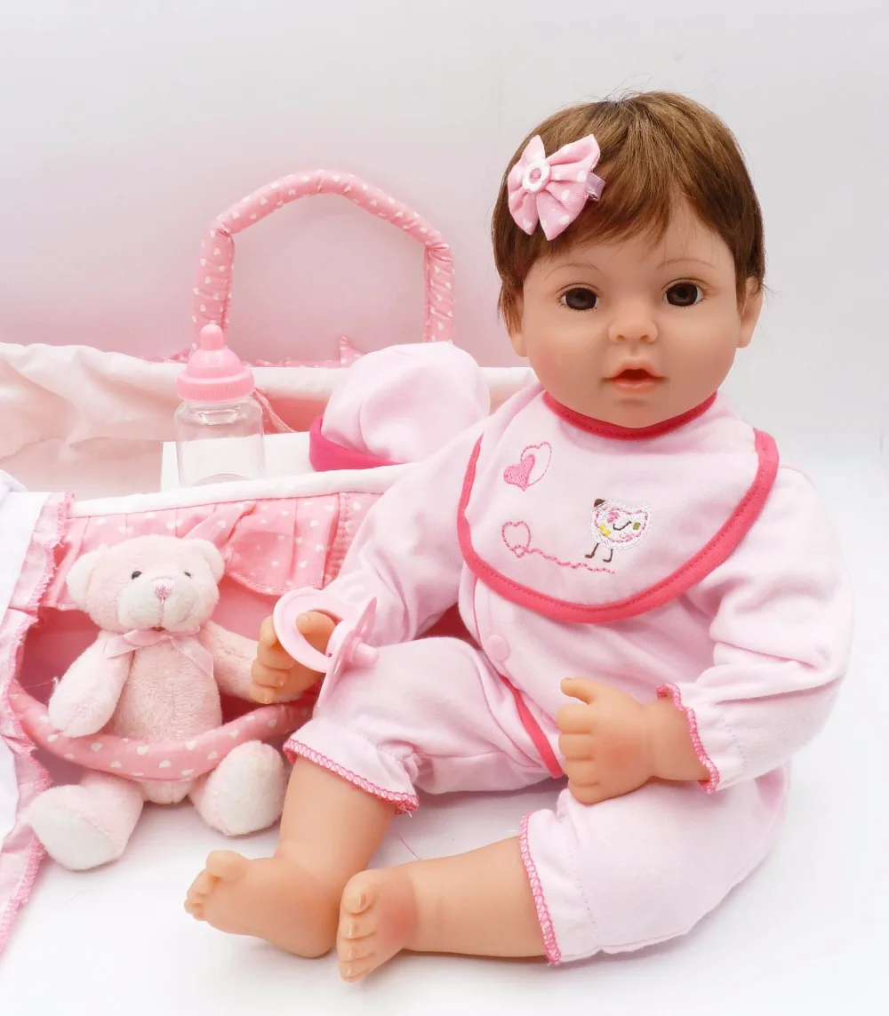 Новый спальный корзина reborn baby куклы игрушки 17 "41 см мягкие силиконовые reborn baby Кукла Пупс bonecas игры дом