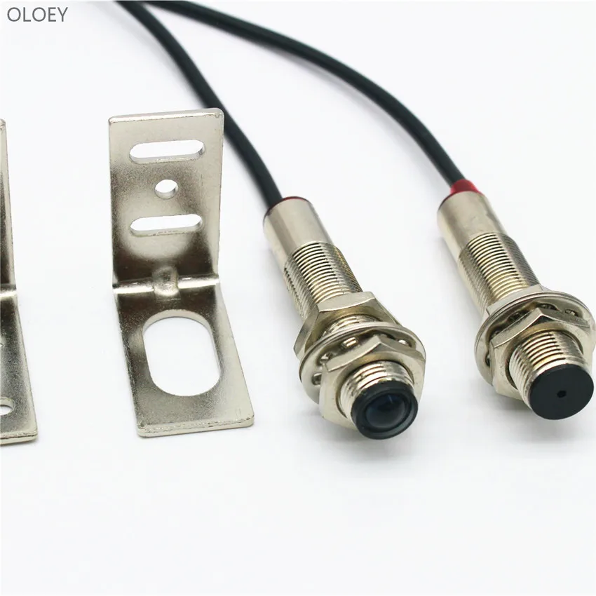 

2pcs M12JG-30N1 Anti-interference Laser beam sensor 30m Visible Red Light Distance of Radio Photoelectric Switch M12