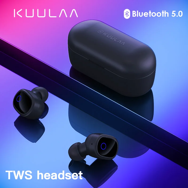 KUULAA Bluetooth 5,0 наушники спортивные настоящие беспроводные наушники TWS наушники гарнитура для iPhone Xiaomi samsung телефон игровой