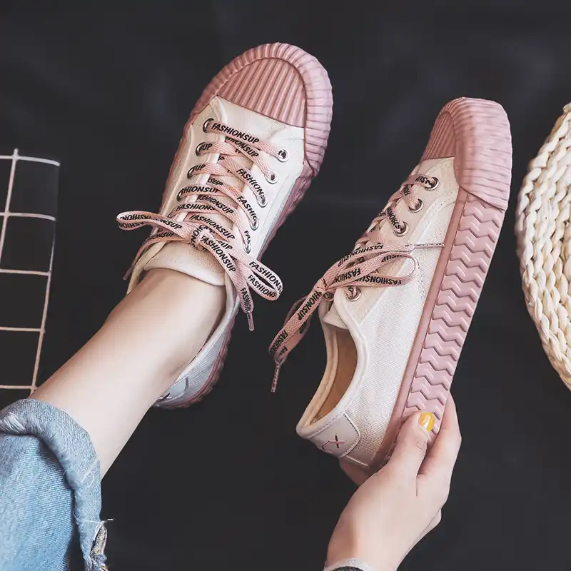 ladies pink canvas shoes