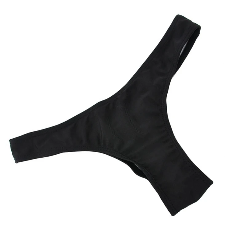 

Women Sexy V Shape Cheeky Ruched Summer Beach Bikini Bottoms Underwear Swimwear-black L