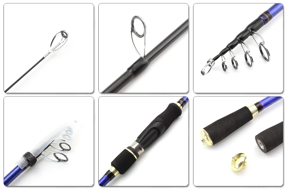 Vara de Pesca e Fiação Equipamento de Pesca Carbono Fiação Telescópica Carretéis Multifunções Conjunto Pesca Peixe 1.8m 2.1m2.4m 2.7m Mod. 1233434 15 Varas de pescar