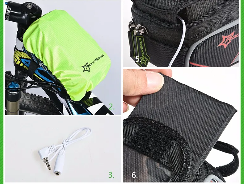 Sale ROCKBROS Waterproof MTB Bike Bicycle Front Top Frame Handlebar Bag Cycling Pouch Touchscreen Panniers Reflective Bags 2 Sizes 20