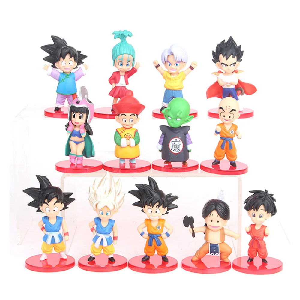 

LoveCCD 13pcs/set about 8-9cm Dragon Ball Z Figures Son Goku Gohan Goten Vegeta Trunks Bulma Pan Anime Model Toys J08#NO