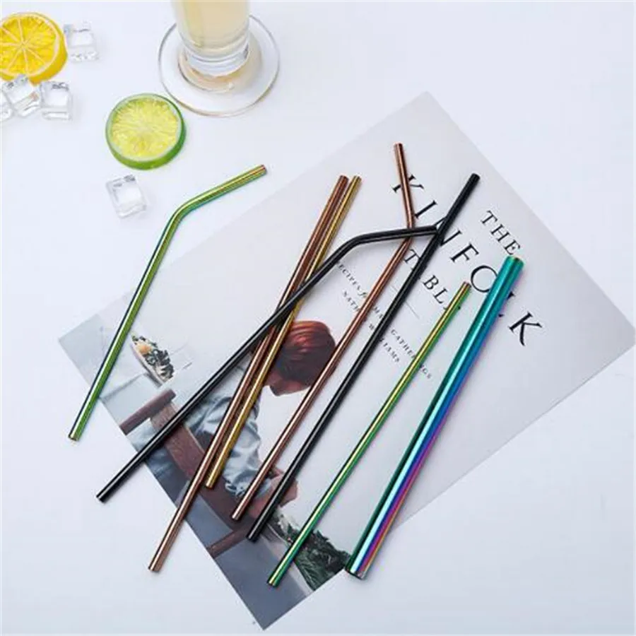 

2pcs/4pcs Reusable Metal Drinking Straws Colorful Stainless Steel Sturdy Bendy or Upright Drinks Straw for Mugs + Cleaning Brush