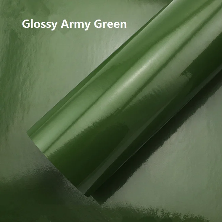 2pcs 50cm*150cm Matte Army Green Car Body Film Glossy Green Interior Styling Stickers Vinyl Wrap for Car Home Laptop Phone Use