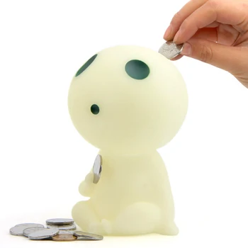 

16cm Studio Ghibli Princess Mononoke Noctilucence Kodama Tree Spirit Action Figures Toy Piggy Bank Collection Model Toys