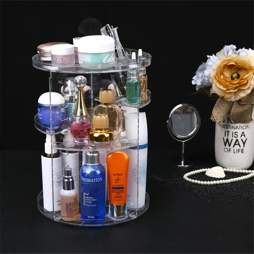 LIYIMENG Portable Transparent Makeup Organizer Storage Box Acrylic Make