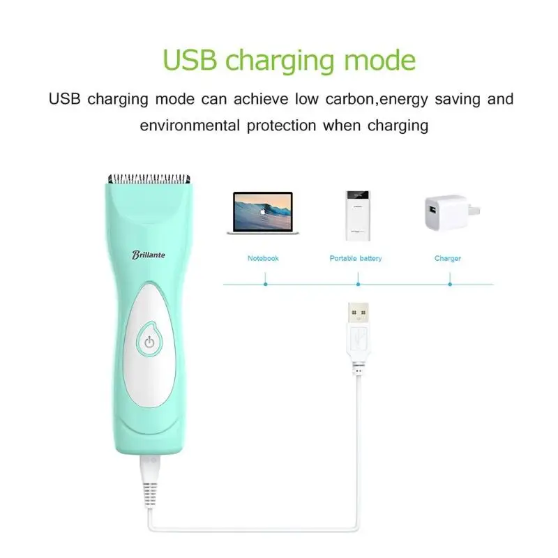 Electric Baby Hair Clipper Kids USB Chargeable Waterproof Hair Trimmer Kits