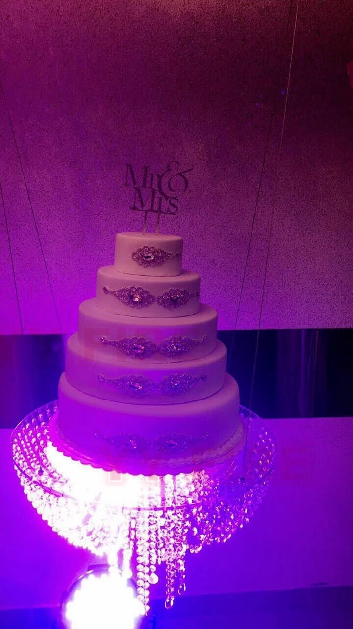 Подставка для свадебного торта прозрачные хрустальные бусины акриловые размер основного стола: диаметр 1" x 1,6 метров украшение торта поставка