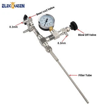 

homebrew Stainless Steel Counter Pressure Beer Bottle Filler CO2 with precision regulator gauge