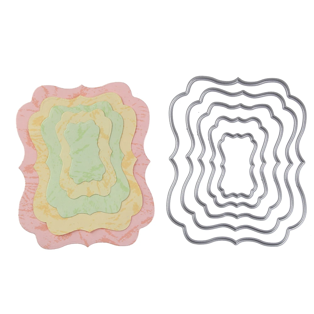 Ufurty 10*8cm Frame Metal Cutting Dies for Scrapbooking