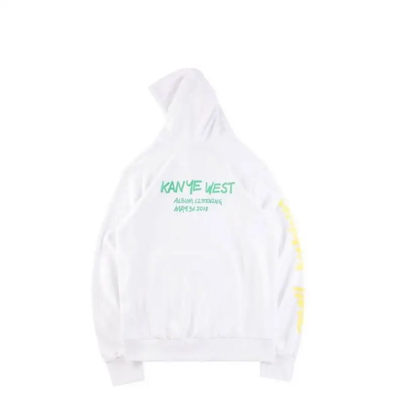  2018 Kanye West Wyoming LISTENING PARTY Hoody Season 5 OVERSIZE Mountains Pattern Letter Printing M