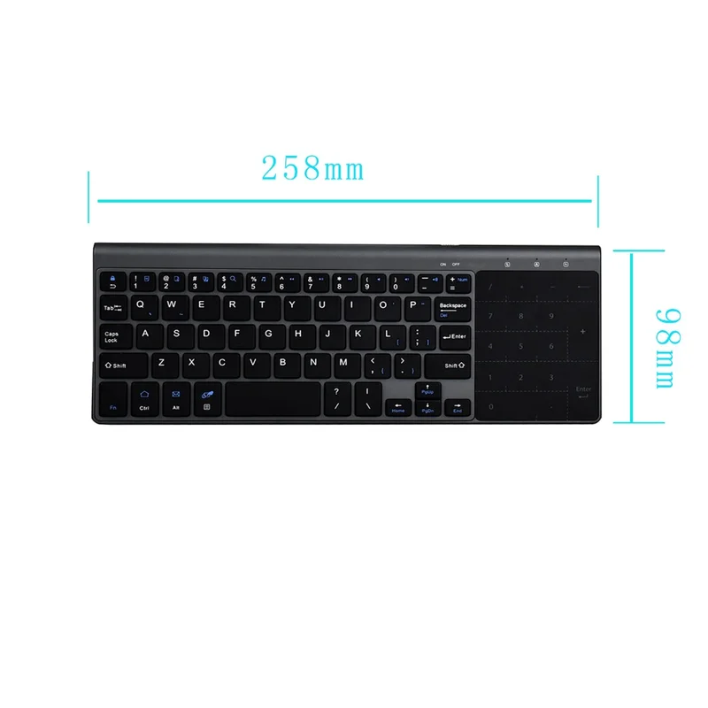 Беспроводная мини-клавиатура 2,4G с тачпадом и нумпадом для Windows PC, ноутбука, pad, Smart tv, Android Box USB портативная клавиатура