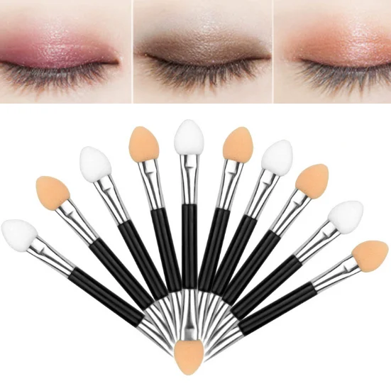 

HOT SALE 10Pcs Makeup Double-end Eye Shadow Eyeliner Brush Sponge Applicator Tool cosmetic eyeshadow brush