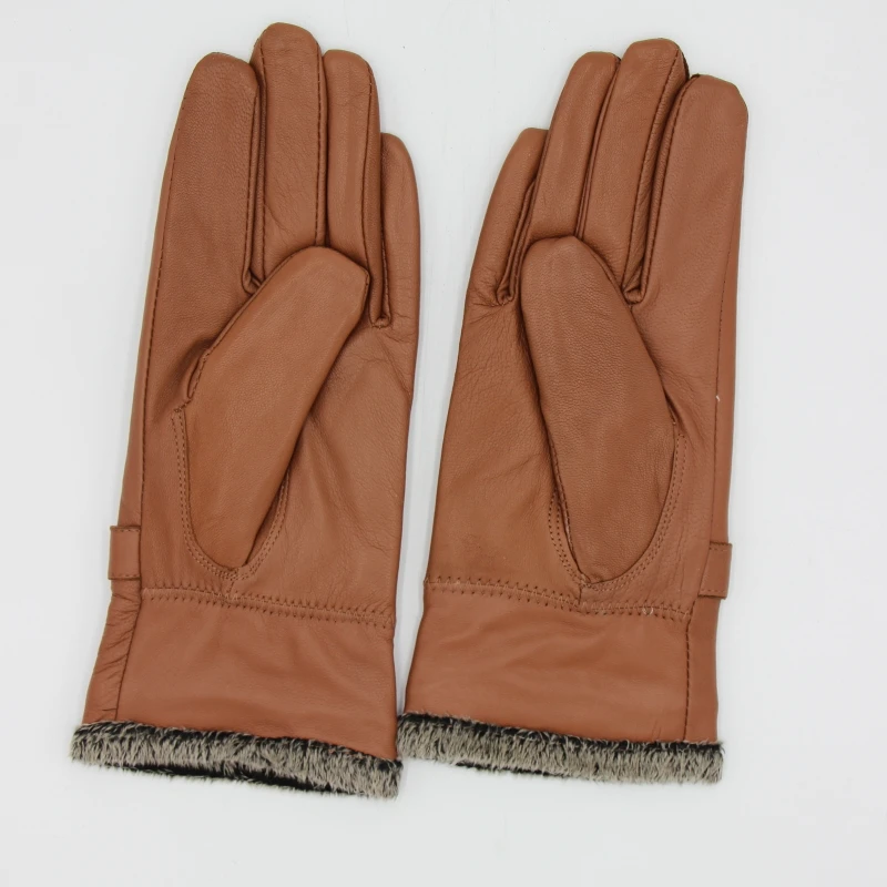 Зимние кожаные перчатки для женщин, модные перчатки с меховой подкладкой, женские теплые перчатки, женские перчатки оптом
