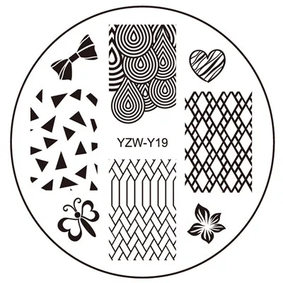 yzwle штамповочные пластины для ногтей кружевной цветок Леопардовый узор для ногтей штамп штамповка шаблон и форма для ногтей трафаретные гвозди инструмент - Цвет: Y19