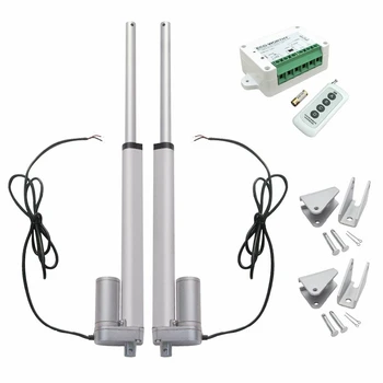 

2PCS 10 Inch Actuator Linear 12V Lifting 12V 1500N Linear Actuator Motor + Wireless Remote Controller Kit + Mounting Brackets