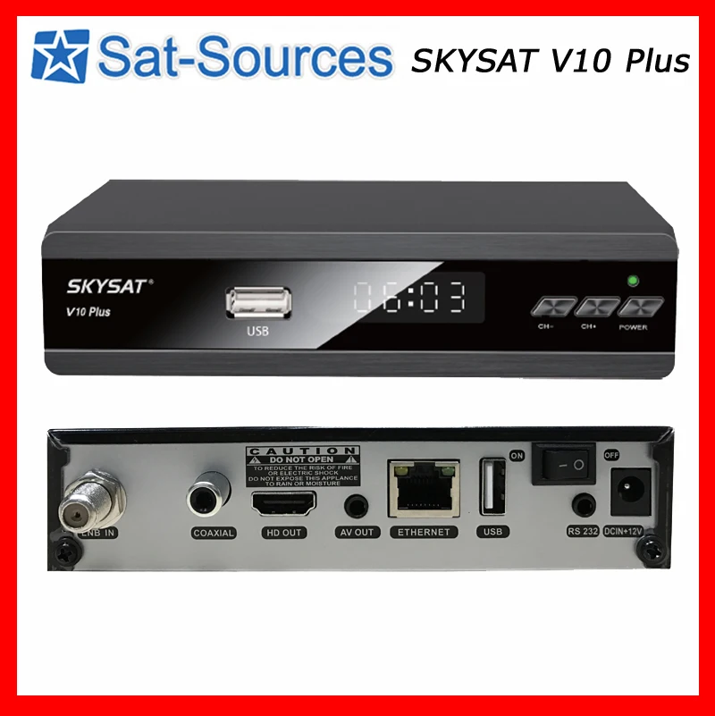 

[Genuine] Satellite Receiver SKYSAT V10 Plus support IPTV m3u CCCamd Server hd Newcamd Youtube Powervu WiFi 3G IPTV Set Top Box