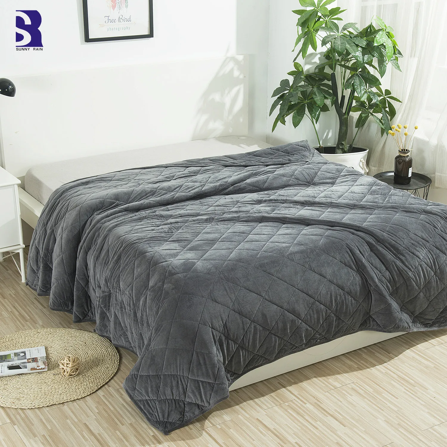 SunnyRain 1-Piece бархатное взвешенное одеяло для взрослых гравитационные одеяла детей |