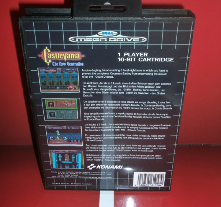 Каслевания-чехол нового поколения с коробкой и руководством для sega Megadrive Genesis, игровая консоль 16 бит MD card
