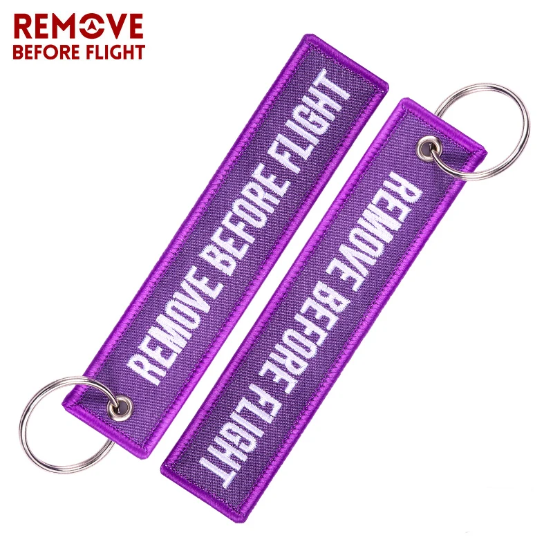 

Car Keychain Embroidery Key Fobs OEM Motorcycles Key Rings Tag REMOVE BEFORE FLIGHT key holder for Aviation lover 10PCS/LOT