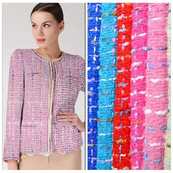 

Fashion Multiple Color Tweed Fabric For Dress Overcoat Tecidos Para Roupa Sew cloth tissu au meter tissus tela DIY patchwork