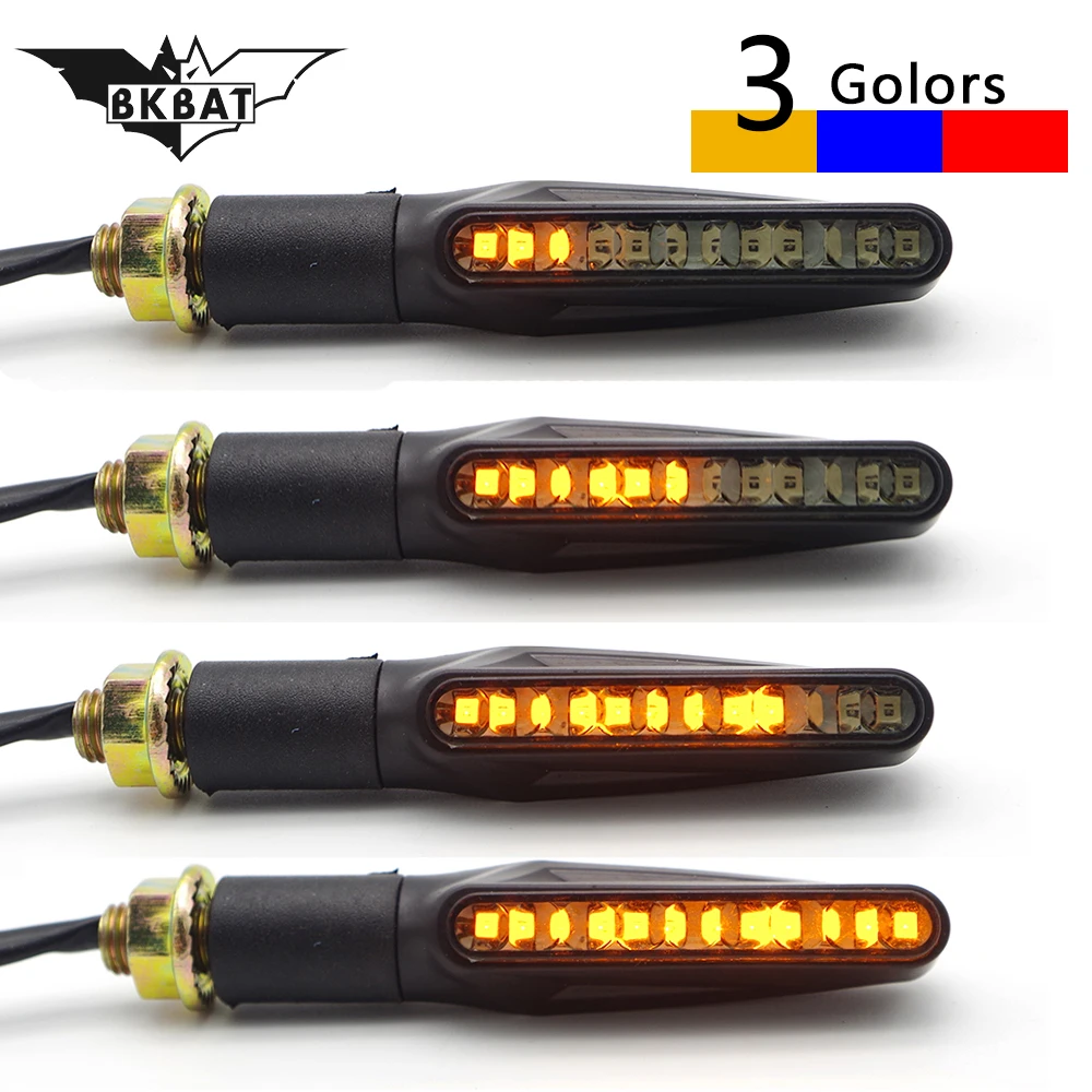 

2019 Motorcycle Turn Signals LED Blinker Motorcycles Flowing Water Flashing Lights Tail Stop Indicators Built Relay Bendable E24