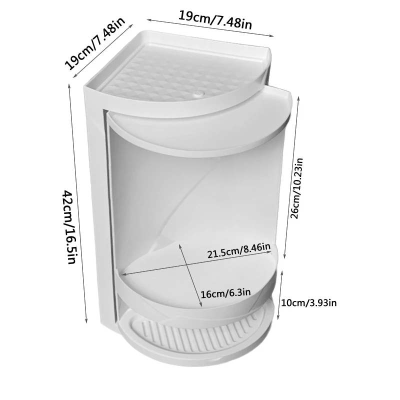 Двухслойный вращающийся треугольный стеллаж для хранения в ванной угловой душевой органайзер для косметики бумажное полотенце держатель для губок на кухню