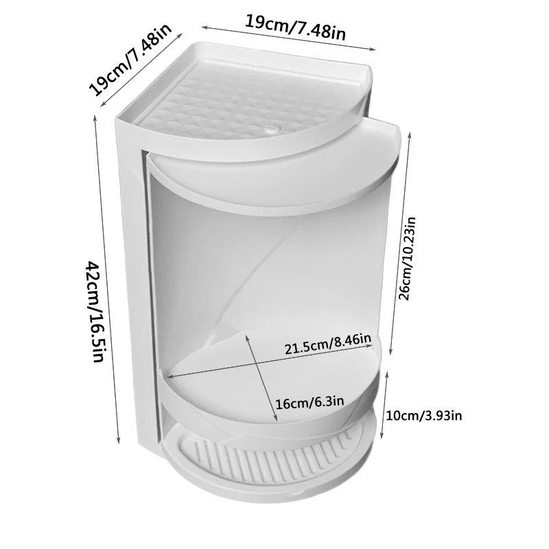  Double layer Rotating Triangle Bathroom Storage Rack Corner Shower Organizer For Cosmetics Paper To - 33006246067