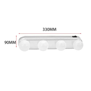 

Portable 4 LED Bulbs Studio Make Up Light Super Bright Cosmetic Mirror Light Kit Battery Powered Makeup Light Bathroom Light