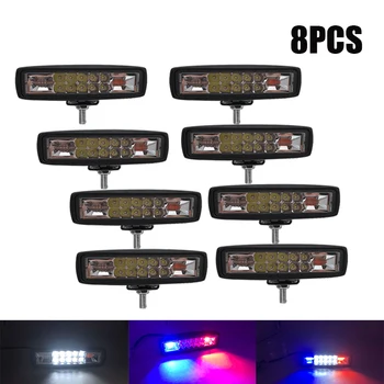 

8PCS 12V 24V 6 Inch Led Emergency Warning Light Car Strobe Light Bar Light For Forklift Car Trucks UTV Jeep Motobikes