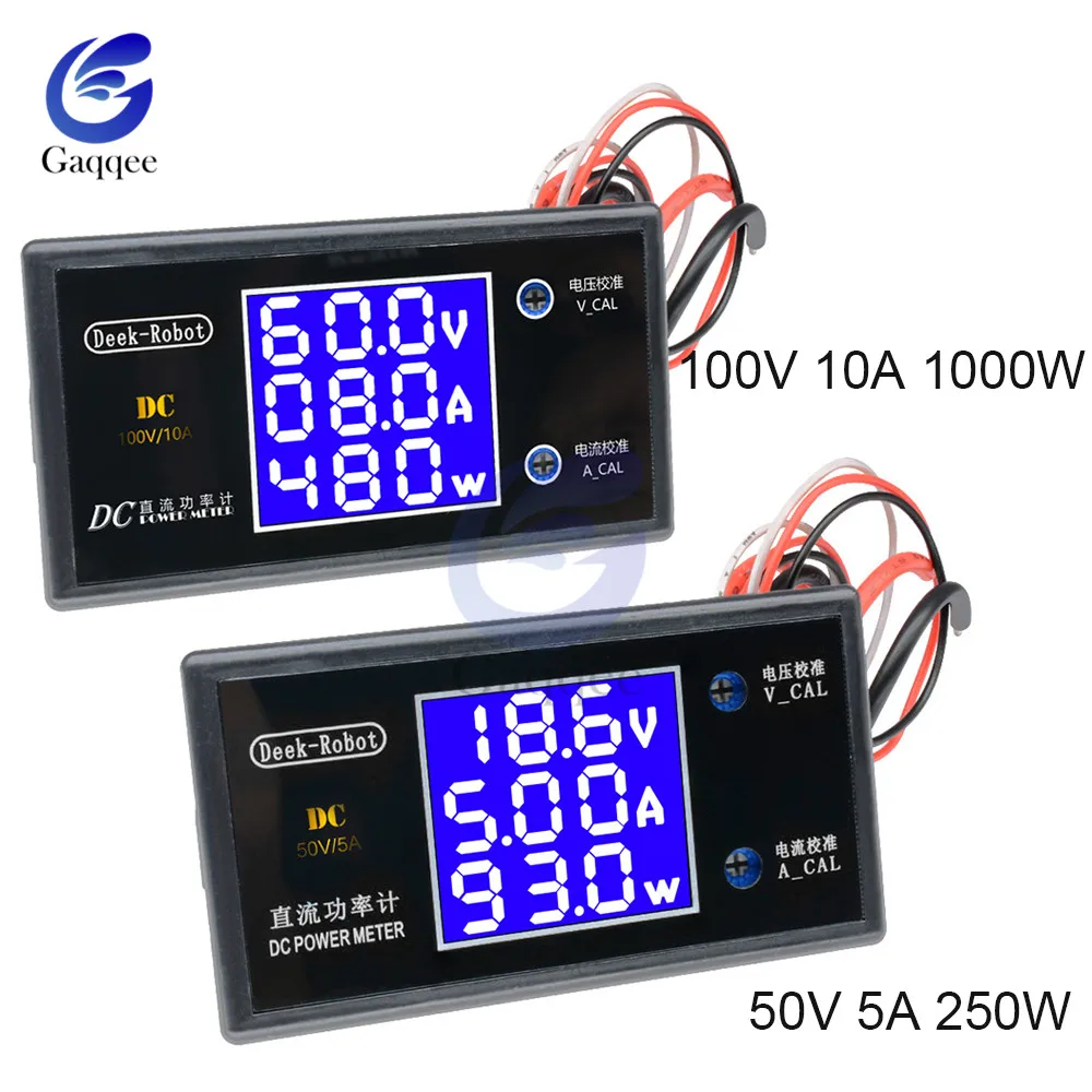 

DC 0-100V 5A 10A 250W 1000W LCD Digital Voltmeter Ammeter Wattmeter Voltage Current Power Meter Volt Detector Tester Monitor