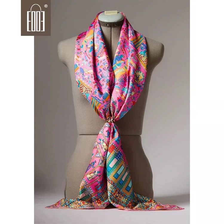 

2018 new arrival classic autumn winter 135*135 cm big scarf 100% pure silk shawl wrap for women lady free shipping