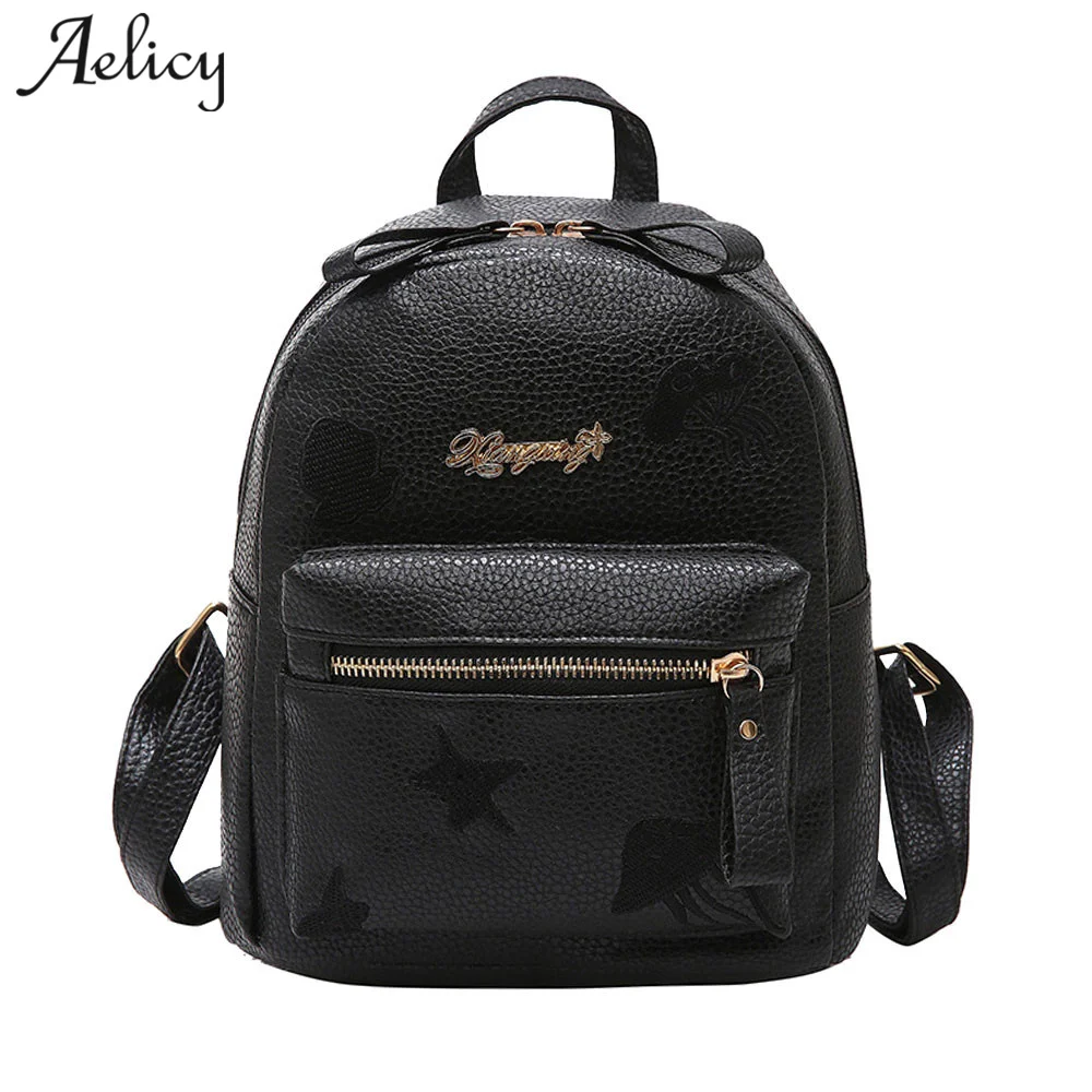 

Aelicy Women Backpack High Quality PU Leather Korean Fashion Backpack Schoolbag 2019 New Design Mini Backpacks For Teenage Girls